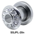 Round Rhinestone Plugs and Tunnels JPL-20n